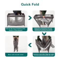 Pamo Babe Travel Foldable Portable Bassinet Baby Infant Comfortable Play Yard Crib Cot With Soft Mattress, Breathable Mesh Walls, And Carry Bag, Gray -Baby Trend Store GUEST 9cdf61f3 cede 48d1 b62f f3f76aa22faa