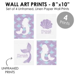 Big Dot Of Happiness Let's Be Mermaids - Unframed Purple & Teal Mermaid Tail Nursery Or Kids Room Linen Paper Wall Art Set Of 4 Artisms 8 X 10 Inches -Baby Trend Store GUEST 9f9d3476 8df9 4ecb 8a18 37e6f037bf8b
