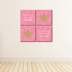 Big Dot Of Happiness Pink Twinkle Twinkle Little Star - Kids Room, Nursery & Home Decor - 11 X 11 Inches Wall Art - Set Of 4 Prints For Baby's Room -Baby Trend Store GUEST a0337b51 bd15 4b9f 952f 99cadccf6580