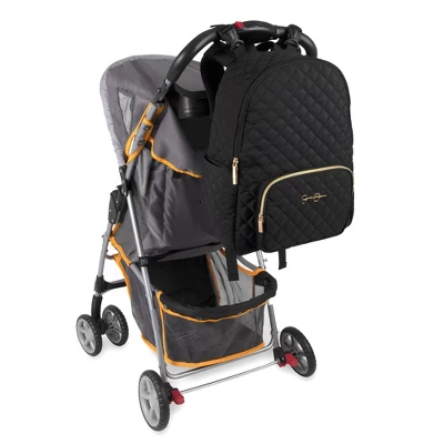 Jessica Simpson Quilted Backpack Diaper Bag With Fanny Pack - Black 9 Jessica Simpson Quilted Backpack Diaper Bag With Fanny Pack - Black - Image 9