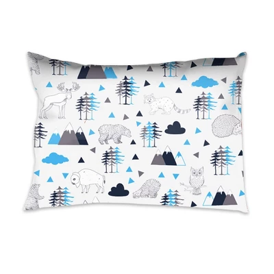 Bacati - Woodlands Aqua/Navy/Gray 4 Pc Toddler Bedding Set 7 Bacati - Woodlands Aqua/Navy/Gray 4 Pc Toddler Bedding Set - Image 7