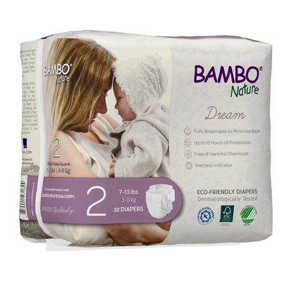 Bambo Nature Dream Disposable Diapers, Eco-Friendly, Size 2 2 Bambo Nature Dream Disposable Diapers, Eco-Friendly, Size 2 - Image 2