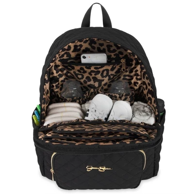 Jessica Simpson Quilted Backpack Diaper Bag With Fanny Pack - Black 5 Jessica Simpson Quilted Backpack Diaper Bag With Fanny Pack - Black - Image 5