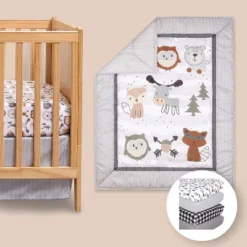 The Peanutshell Woodland Walk Crib Bedding Set, 4pc To 8pc, Grey Animal -Baby Trend Store GUEST ace0233f da8d 4c43 a990 b8310ef1091d