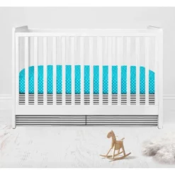 Bacati - Elephants Aqua/Lime/Gray 10 Pc Crib Bedding Set With Long Rail Guard Cover -Baby Trend Store GUEST aea8da7a f95f 43d4 8977 2096b6375820