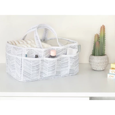 Trend Lab Storage Caddy - Gray Herringbone 3 Trend Lab Storage Caddy - Gray Herringbone - Image 3