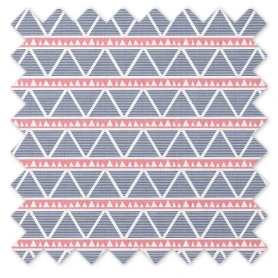 Bacati - Emma Coral/Navy Large Triangles Quilted Muslin Changing Pad Cover 8 Bacati - Emma Coral/Navy Large Triangles Quilted Muslin Changing Pad Cover - Image 8