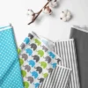 Bacati - Elephants Aqua/Lime/Gray 10 Pc Crib Bedding Set With Long Rail Guard Cover