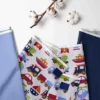 Bacati - Transportation Blue Red Green Navy Orange 3 Pc Toddler Sheet Set