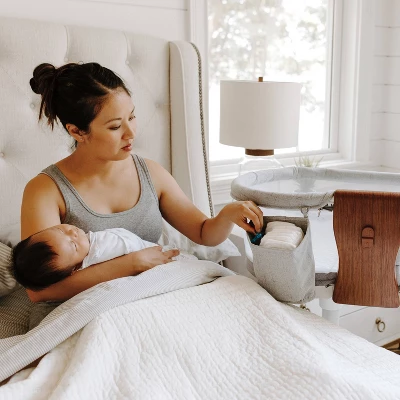 HALO Innovations BassiNest Swivel Sleeper Luxe - Dove Gray Tweed 3 HALO Innovations BassiNest Swivel Sleeper Luxe - Dove Gray Tweed - Image 3