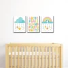 Big Dot Of Happiness Colorful Children's Decor - Alphabet Nursery Wall Art And Rainbow Cloud Kids Room Decor - 7.5 X 10 Inches - Set Of 3 Prints