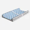 Bacati - Gray Zigzag Blue Dots Muslin Changing Pad Cover....