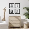 Black And White Nursery Safari - 4 Piece Framed Gallery Wall Set - Americanflat With Mat