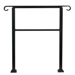 JOMEED UP040 1, 2, Or 3 Step Wrought Iron Transitional Entrance Handrail With Hardware For Outdoor Spaces, Walkways, Patios, And More, Black -Baby Trend Store GUEST d0c06c29 da15 4279 a002 f554da2b17c5