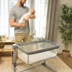 SwaddleMe Beginnings Bassinet Select - Compact Fold Multi-Position Baby Bassinet With Air Flow Mattress - Gray Tweed -Baby Trend Store GUEST d16dddc1 289c 47f4 ab97 1236f84ebaf0