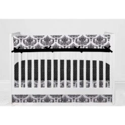 Bacati - Classic Damask Black/Grey/White 10 Pc Crib Bedding Set With Long Rail Guard Cover -Baby Trend Store GUEST d1ba7fc6 5708 4472 be84 eb5dae2b7786