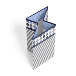 Bacati - Elephants Blue/Gray Collapsible Laundry Hamper