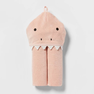 25"x50" Pink Dinosaur Kids' Hooded Towel - Pillowfort™ 3 25"x50" Pink Dinosaur Kids' Hooded Towel - Pillowfort™ - Image 3