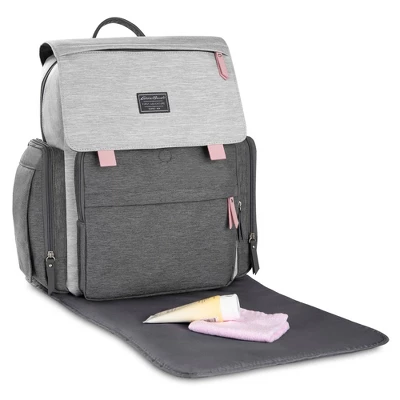 Eddie Bauer Cascade Backpack DIaper Bag - Gray/Pink 1 Eddie Bauer Cascade Backpack DIaper Bag - Gray/Pink