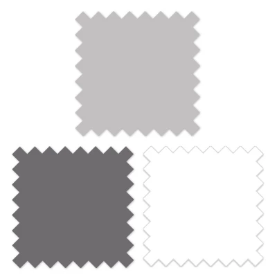 Bacati - 3 Layer Ruffled Crib/Toddler Bed Skirt - White/Gray/Steel 5 Bacati - 3 Layer Ruffled Crib/Toddler Bed Skirt - White/Gray/Steel - Image 5