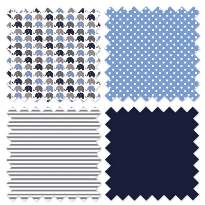 Bacati - Elephants Blue/Gray Collapsible Laundry Hamper 5 Bacati - Elephants Blue/Gray Collapsible Laundry Hamper - Image 5