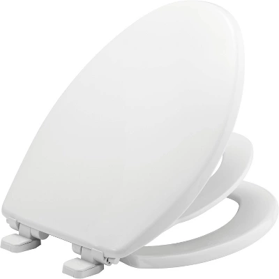 Mayfair By Bemis Little2Big Never Loosens Elongated Plastic Children's Potty Training Toilet Seat With Slow Close Hinge - White 1 Mayfair By Bemis Little2Big Never Loosens Elongated Plastic Children's Potty Training Toilet Seat With Slow Close Hinge - White