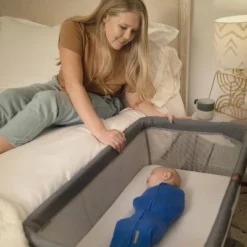 SwaddleMe Beginnings Bassinet Select - Compact Fold Multi-Position Baby Bassinet With Air Flow Mattress - Gray Tweed -Baby Trend Store GUEST ec599802 f6c9 444d 9849 11cbeb50b72d