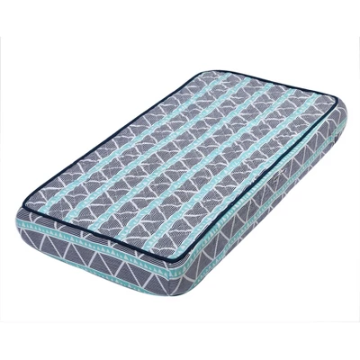 Bacati - Liam Aqua/Navy Large Triangles Quilted Muslin Changing Pad Cover 7 Bacati - Liam Aqua/Navy Large Triangles Quilted Muslin Changing Pad Cover - Image 7