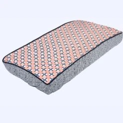 Bacati - Olivia Printed Dot/Cross Coral/Navy Quilted Changing Pad Cover -Baby Trend Store GUEST ee8b1b1e 1d98 4d9a 89ed facb13feda02