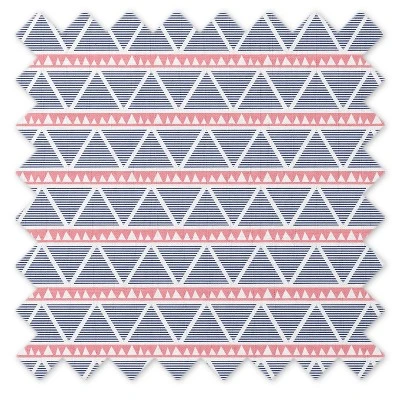 Bacati - Girls Triangles Coral Navy 10 Pc Crib Bedding Set With 4 Swaddling Blankets 9 Bacati - Girls Triangles Coral Navy 10 Pc Crib Bedding Set With 4 Swaddling Blankets - Image 9