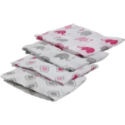 Bacati - Elephants Pink/Gray Muslin Swaddling Blankets Set Of 4 -Baby Trend Store GUEST f1e4c0cb cec7 428b a236 0da9be09c92d