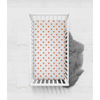 Bacati - Stars Orange Muslin 4pc Toddler Bedding Set 5 Bacati - Stars Orange Muslin 4pc Toddler Bedding Set - Image 5