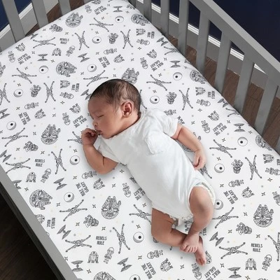 Lambs & Ivy Star Wars Signature Rebels Rule Cotton Fitted Crib/Toddler Sheet 1 Lambs & Ivy Star Wars Signature Rebels Rule Cotton Fitted Crib/Toddler Sheet