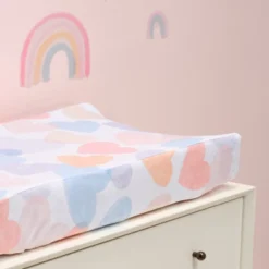 Bedtime Originals Rainbow Hearts Pink/Purple Baby/Infant Changing Pad Cover -Baby Trend Store GUEST f6d5b7f1 a4f8 4a0e a2de 93edd7eaf19b