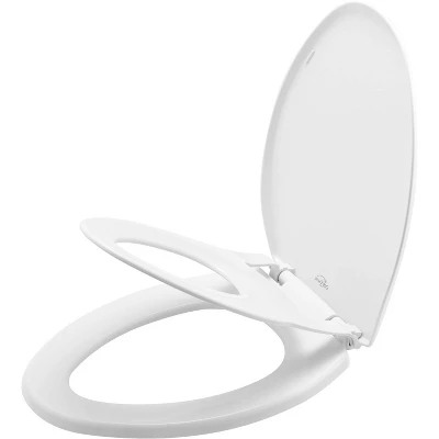 Mayfair By Bemis Little2Big Never Loosens Elongated Plastic Children's Potty Training Toilet Seat With Slow Close Hinge - White 4 Mayfair By Bemis Little2Big Never Loosens Elongated Plastic Children's Potty Training Toilet Seat With Slow Close Hinge - White - Image 4