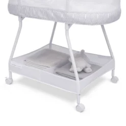 Delta Children Curve Bassinet - White And Gray -Baby Trend Store GUEST fb5b08b5 7b15 466e 9c73 4e4ce157f92e