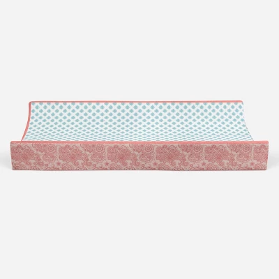 Bacati - Sophia Paisley Aqua Leaves Changing Pad Cover 4 Bacati - Sophia Paisley Aqua Leaves Changing Pad Cover - Image 4