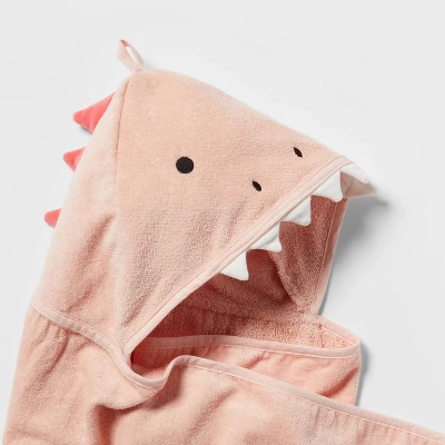 25"x50" Pink Dinosaur Kids' Hooded Towel - Pillowfort™ 2 25"x50" Pink Dinosaur Kids' Hooded Towel - Pillowfort™ - Image 2