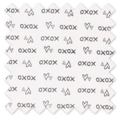 Bacati - White/Gray Kisses N Hugs Crib/Toddler Bed Skirt